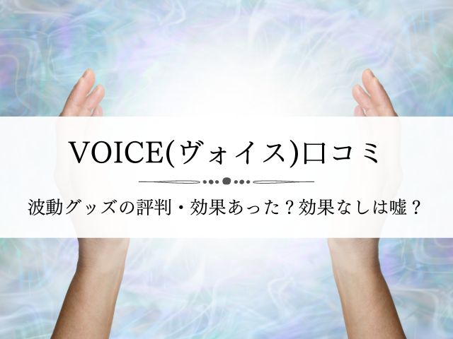 VOICE・ヴォイス・グッズ・口コミ・評判・効果あった・波動グッズ・効果なし・嘘